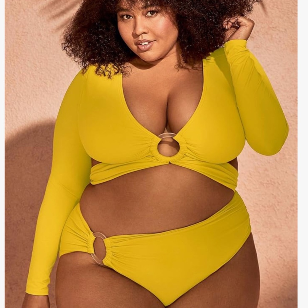 Swimsuits for All x Gabi Fresh Yellow Long Sleeve Bikini - 18/20